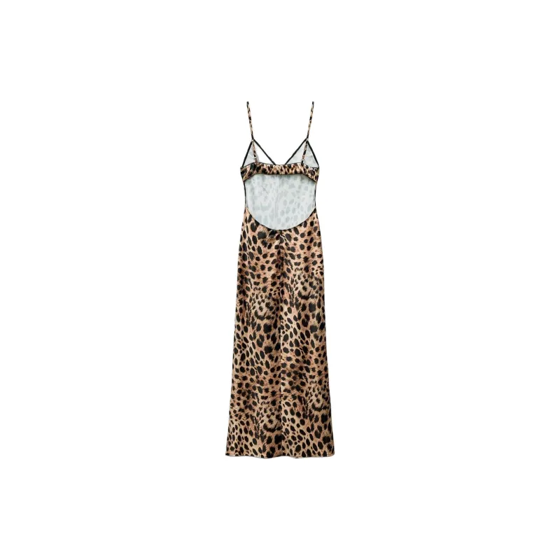 ZARA Slip Dress Women's Leopard Print-1