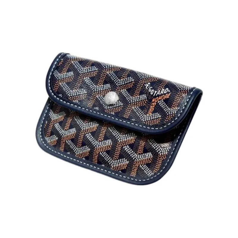 GOYARD Anjou Canvas With Calfskin Combo Bag Tote One Shoulder Handbag Mini Women's Dark Blue/Gray Small Heart-2