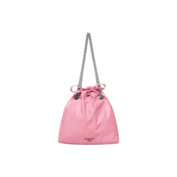 Balenciaga CRUSH Burnished Cow Leather Handbag, Shoulder Bag Women's Pink