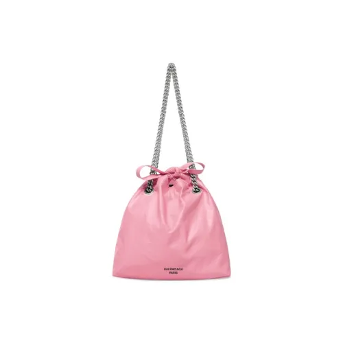 Balenciaga CRUSH Burnished Cow Leather Handbag Shoulder Bag Women's Pink