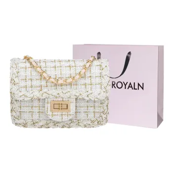 LOUIS ROYALN Woolen Shoulder Bag Crossbody Bag Women's White/Black