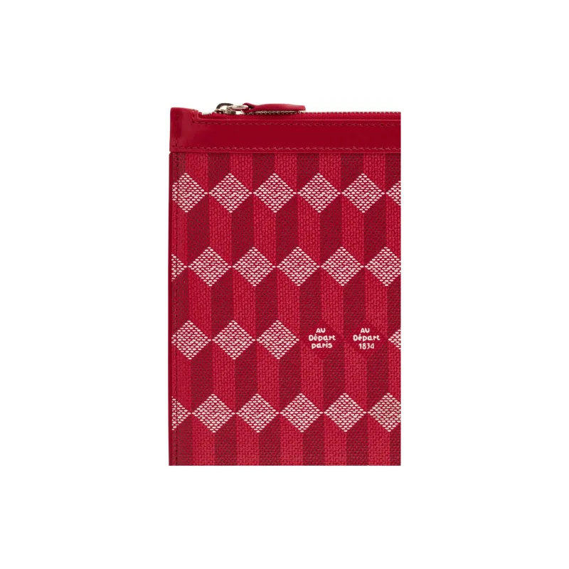 AU DEPART Coated Canvas Clutch Extra Large Women's Red-1