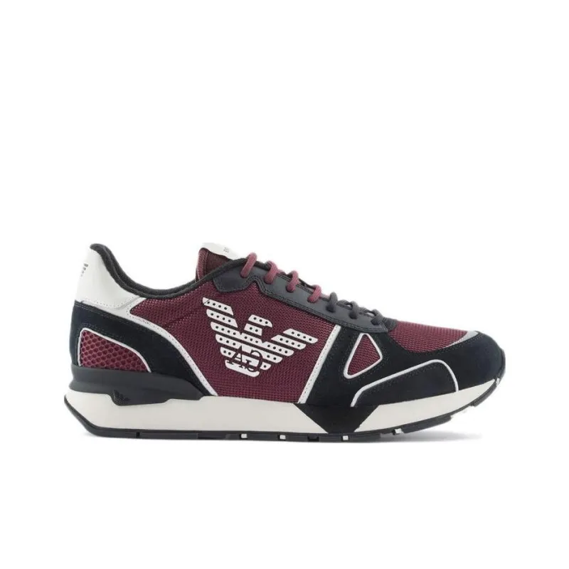 EMPORIO ARMANI Low Top Sports Casual Shoes Men's Black Red-1