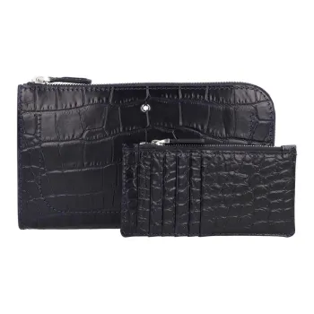 MONTBLANC Calfskin Clutch Small Size Men's Blue