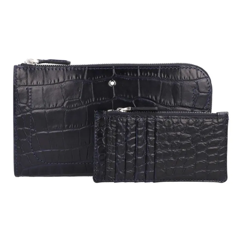 MONTBLANC Calfskin Clutch Small Size Men's Blue-0