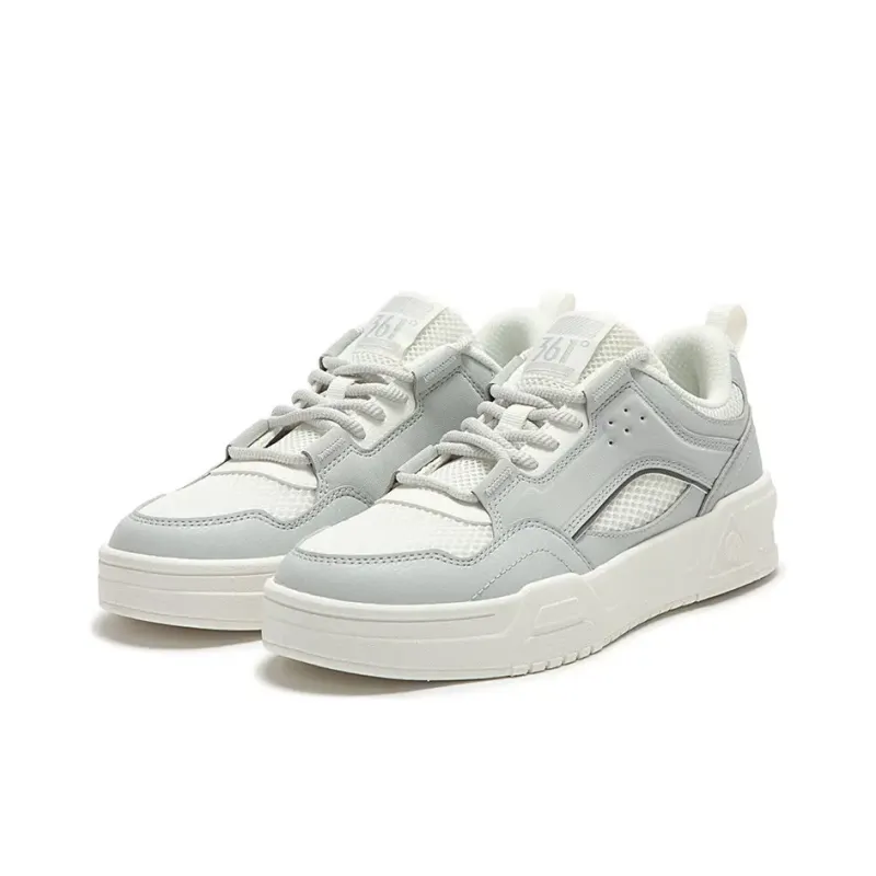 361° Crescent Moon Lightweight And Breathable Low Top Skateboard Shoes Women's White Gray-2