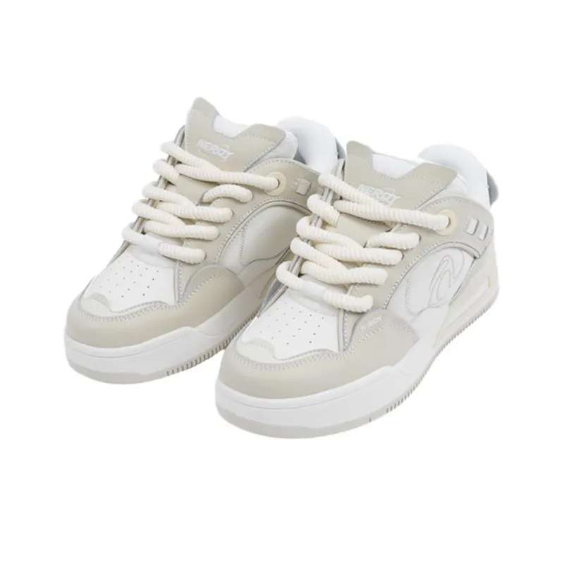 NERDY Wear resistant And Lightweight Low Top Skateboard Shoes Women's Beige-1