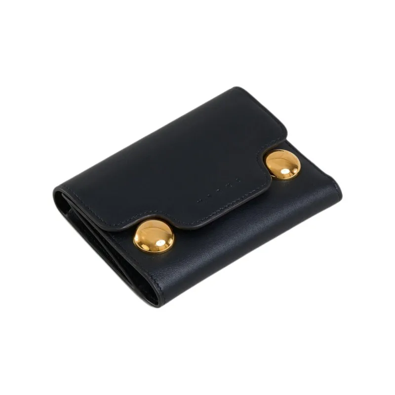 MARNI Logo Embossed Studded Wallet-4