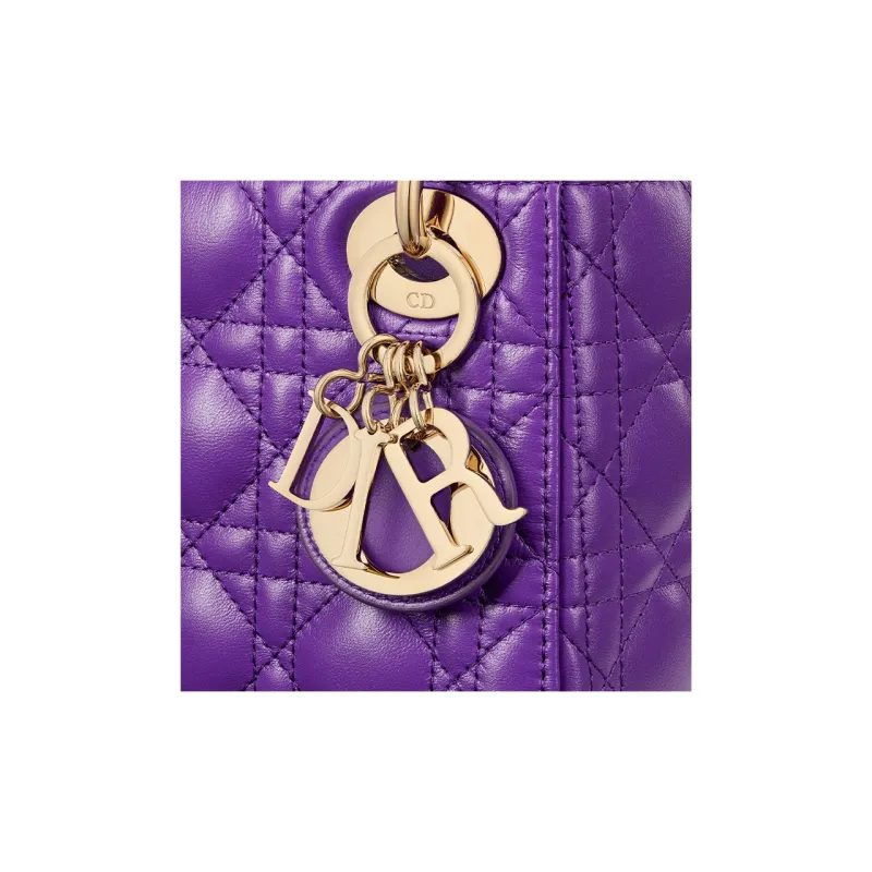 DIOR Lady Dior Sheepskin Dior Bag Shoulder Bag Crossbody Bag Handbag Mini Women's Purple-5