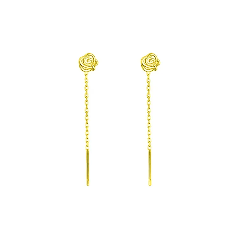 Xuanman 999 Fine Silver Drop Earrings Women's-0