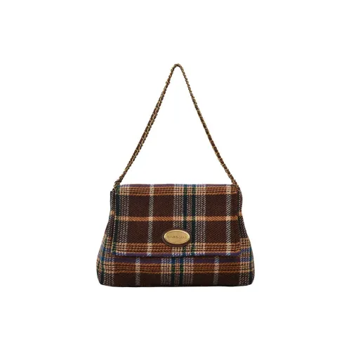 ROSEROOEN Woolen Shoulder Bag Women's Brown/Green/Vintage Red