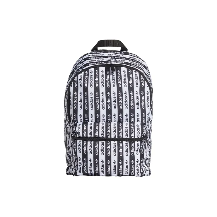 Adidas Originals Polyester Plain Weave Fabric Backpack Regular Unisex Black White-0
