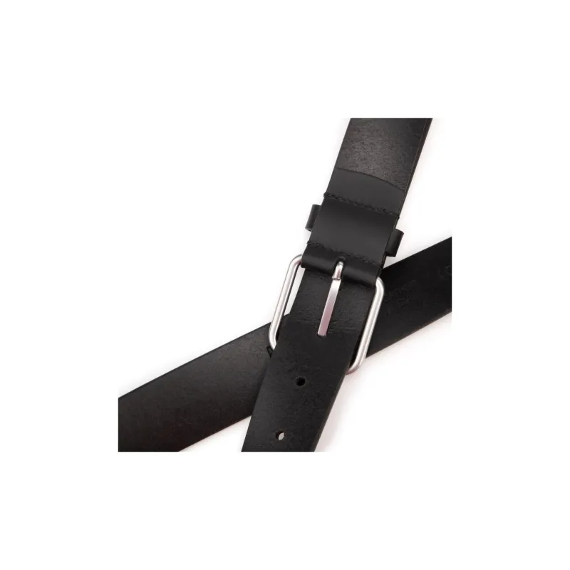 Tommy Hilfiger Cowhide Split Leather Belts Men's Black Width 3.5cm-3