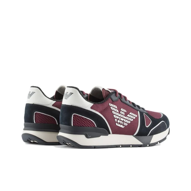 EMPORIO ARMANI Low Top Sports Casual Shoes Men's Black Red-3