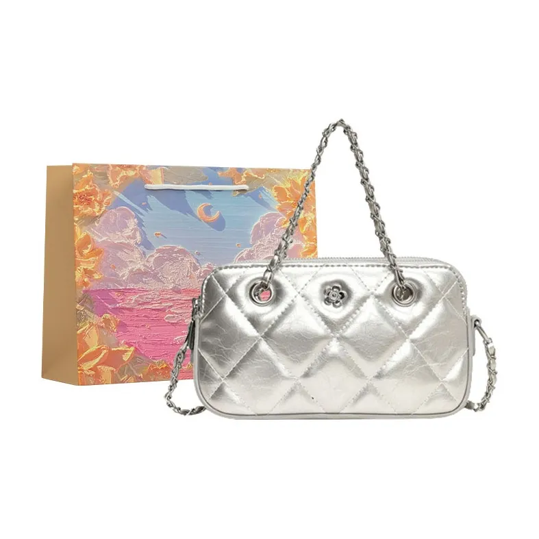 BRINCH PU Portable Crossbody Bag, Shoulder Bag Women's Black/Silver/Red/White-3