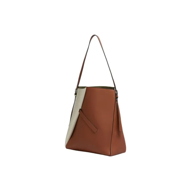 MARNI Calfskin Hobo Bag, Handbag, Shoulder Bag Women's Cinnamon With Shell Pattern-2