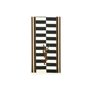 SAINT LAURENT Cassandre Logo Printed Scarf