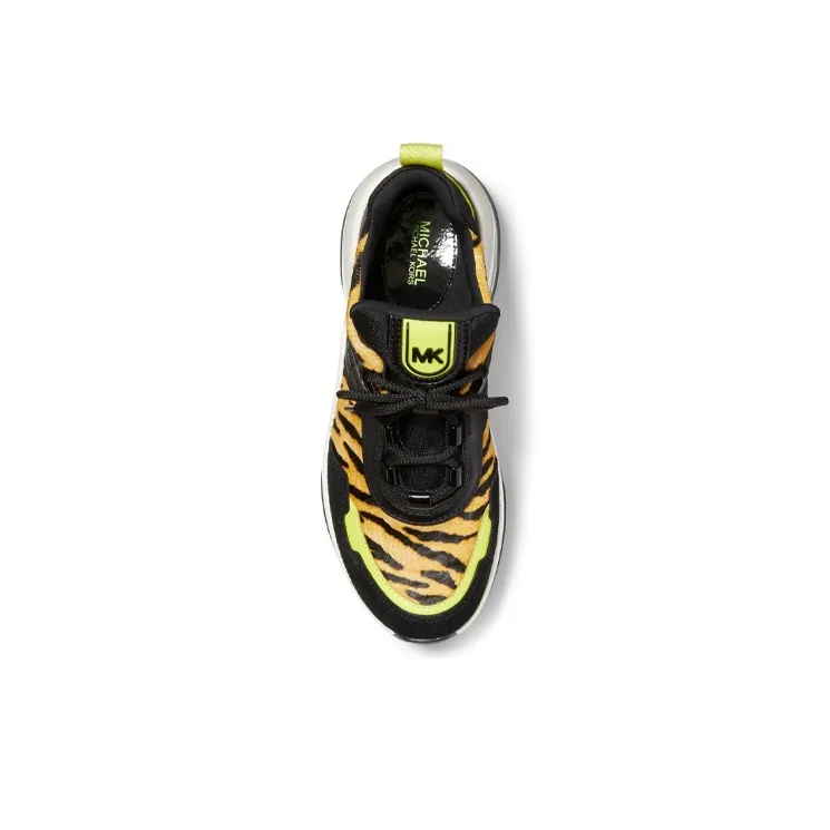 MICHAEL KORS Olympia Extreme Low-Top Casual Shoes Women's Black Yellow-3