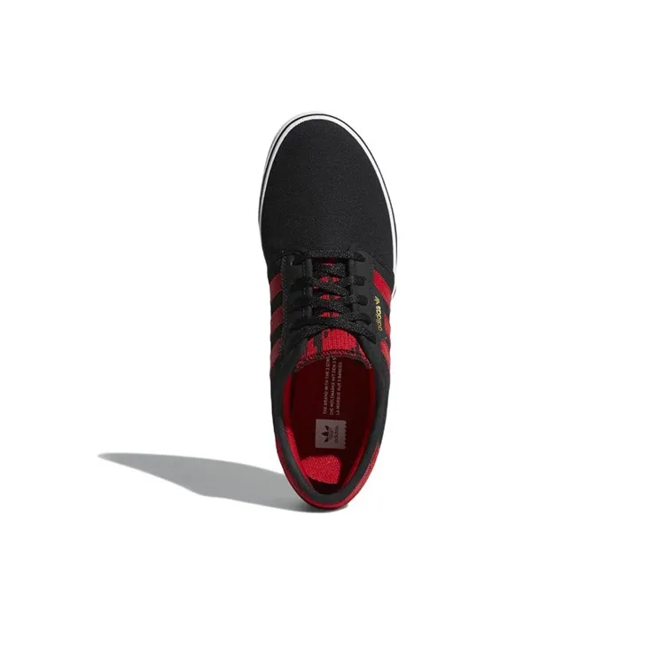 Adidas Originals Seeley Wear-resistant And Lightweight Low-Top Skateboard Shoes Men's Black Red-4