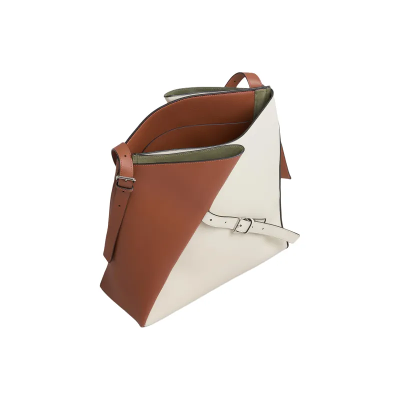 MARNI Calfskin Hobo Bag, Handbag, Shoulder Bag Women's Cinnamon With Shell Pattern-3