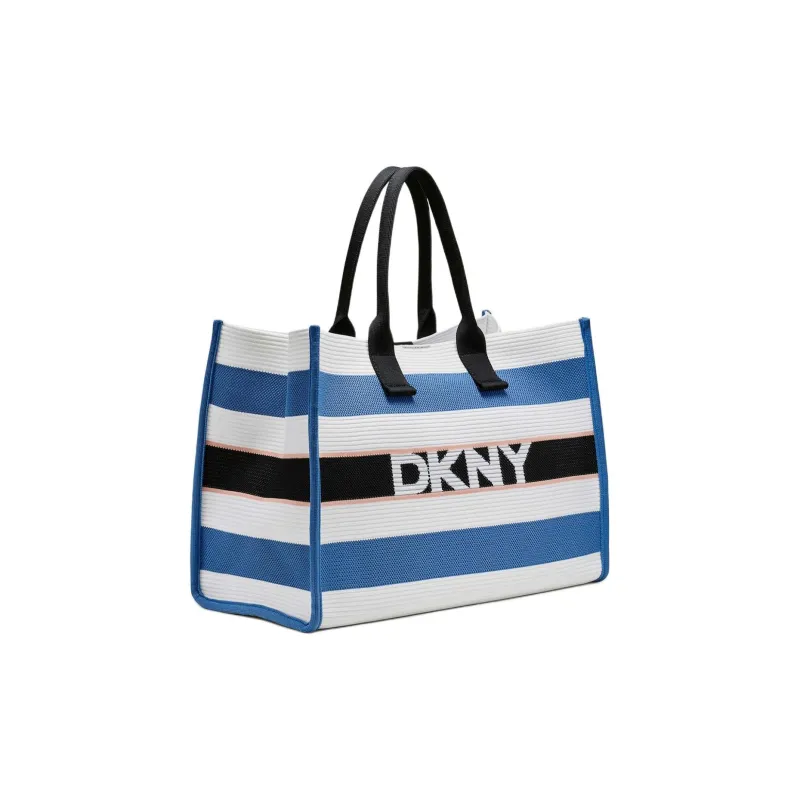 DKNY Knitted Fabric Tote Bag Shopping Bag Handbag Women's Blue-1