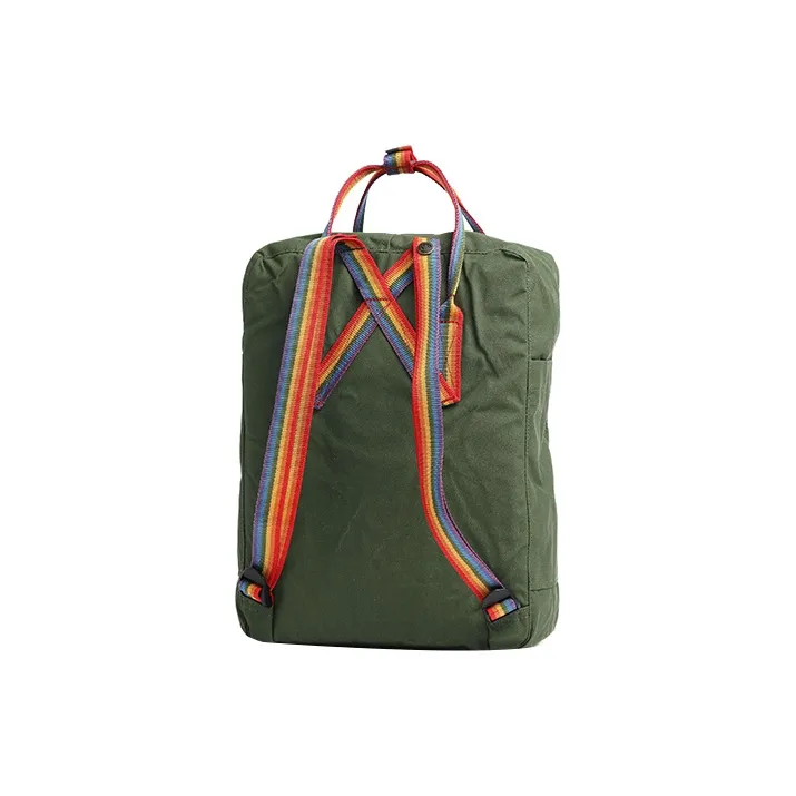 Fjallraven Kanken Vinylon Rainbow Backpack Unisex Spruce Green-1