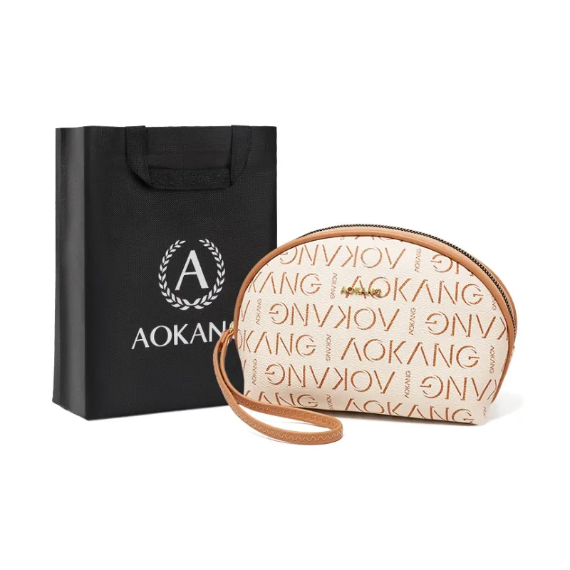 AOKANG PVC Clutch Mini Women's Coffee/Ecru-9