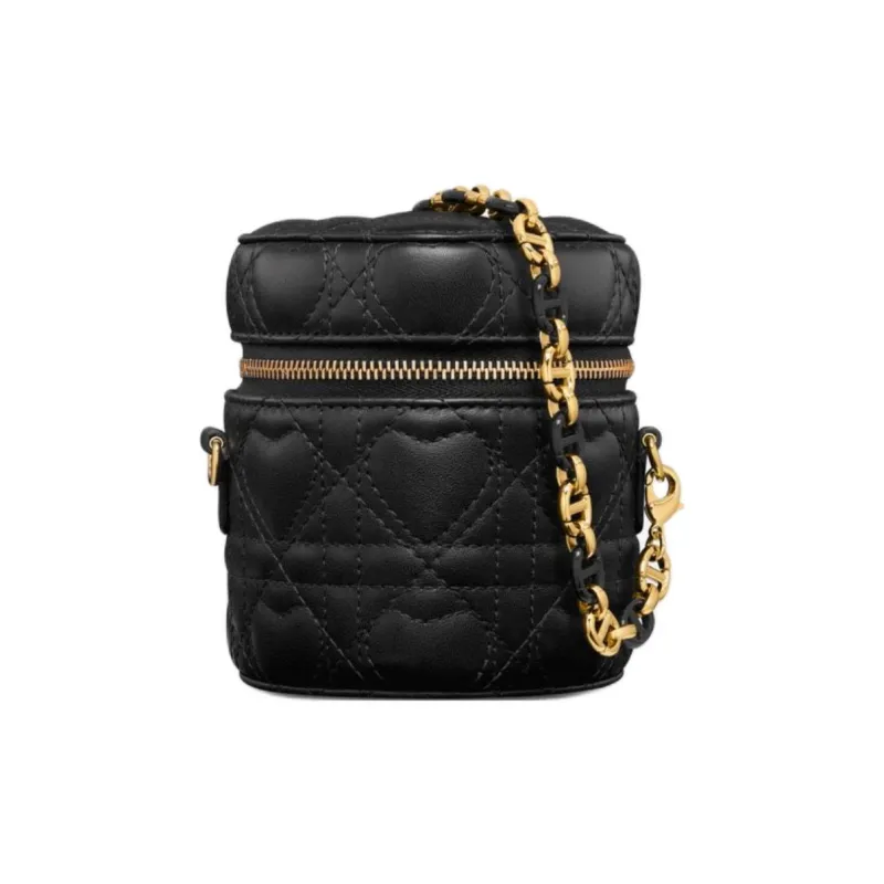 DIOR Sheepskin Makeup Bag Micro Women's Black-1