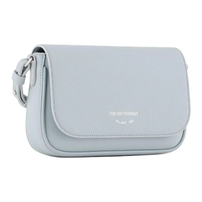 EMPORIO ARMANI Leather Shoulder Bag, Crossbody Bag Mini Women's Light Blue-1