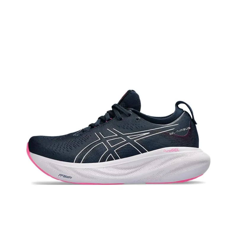 Asics GEL-Nimbus 25 Cushioning Wear-Resistant Low-Top Casual Running Shoes Women's Dark Blue-0
