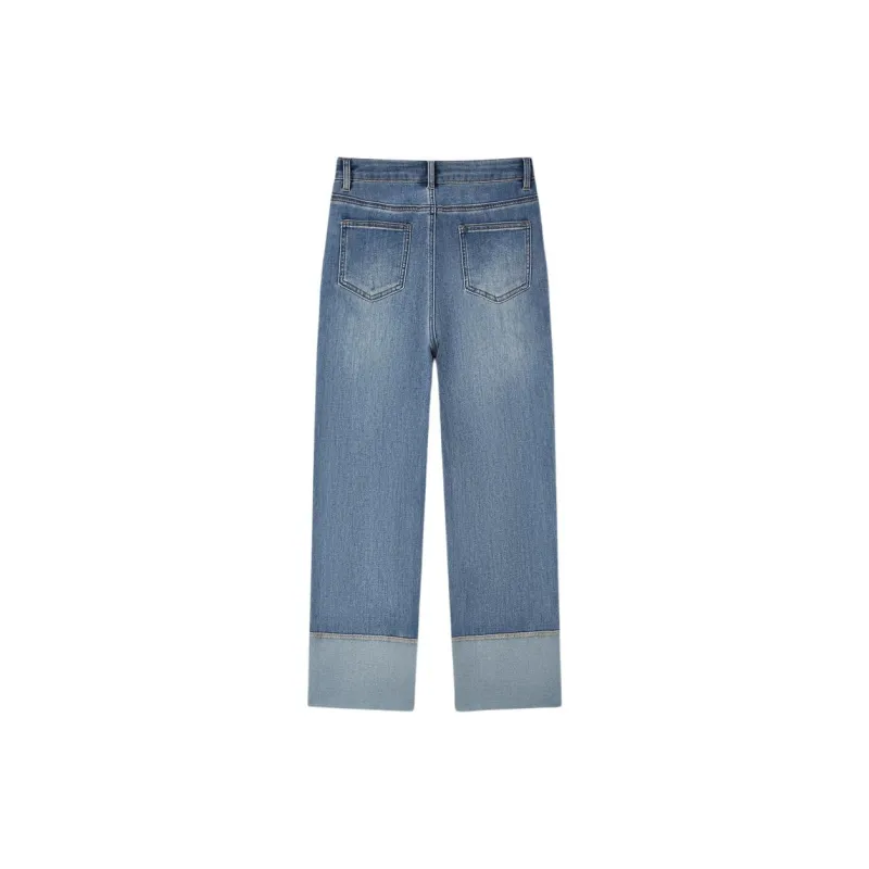 EICHITOO Jeans Women's Blue Trim-1
