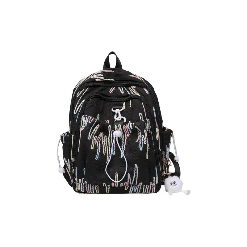 PINK·LAND Nylon Backpack Women's White/Pink/Yellow/Blue/Black-24