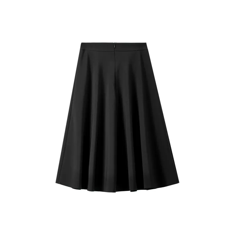 SENTUBILA Casual Long Skirts Women's Elegant Black-1
