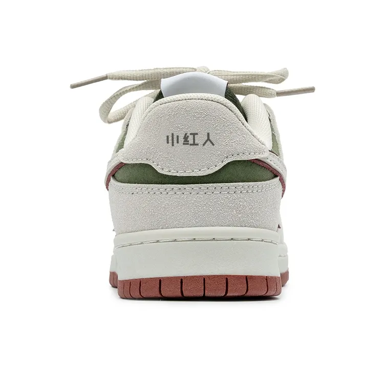Little Red Man Skateboard Shoes Unisex Light Gray Army Green-9