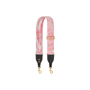 DIOR DIORIVIERA Toile De Jouy Embroidery With Calfskin Bag Straps Women's Pink