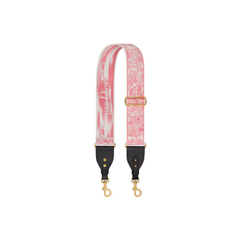 DIOR DIORIVIERA Toile De Jouy Embroidery With Calfskin Bag Straps Women's Pink-0