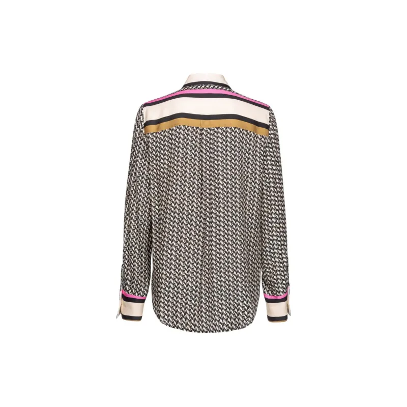 PINKO New Nora Geometric Printed Twill Weave Shirt-1