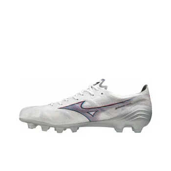 Mizuno Alpha FG Rubber Long Studs Natural Ground Anti Slip Wear Resistant Soccer Shoes Unisex White Red
