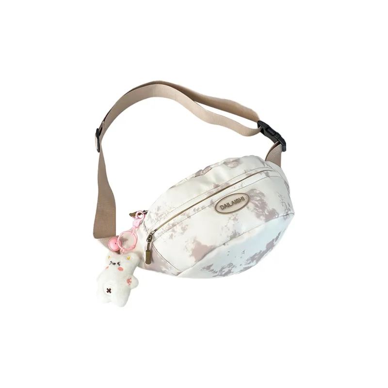 HCXK Nylon Crossbody One Shoulder Sling Bag Regular Women's Purple/Black/Pink/Blue/Khaki-22