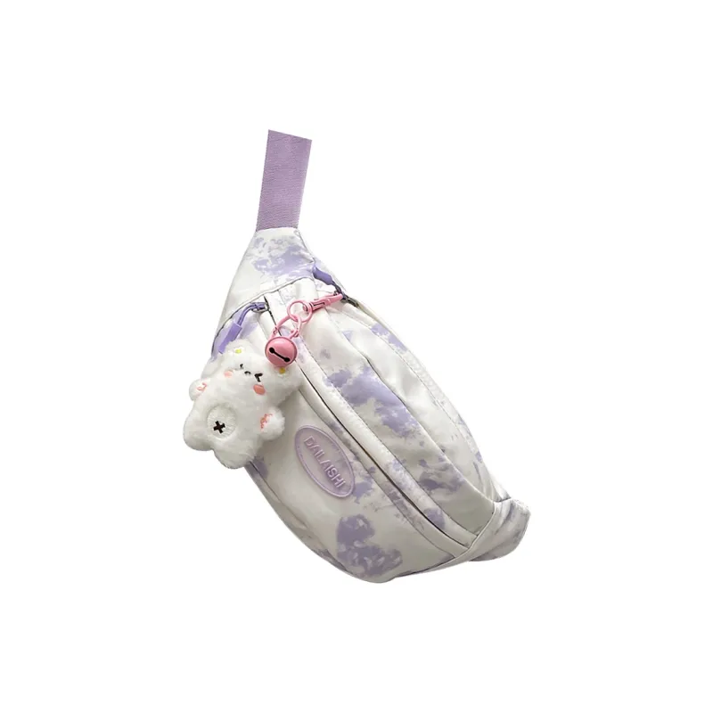 HCXK Nylon Crossbody One Shoulder Sling Bag Regular Women's Purple/Black/Pink/Blue/Khaki-0