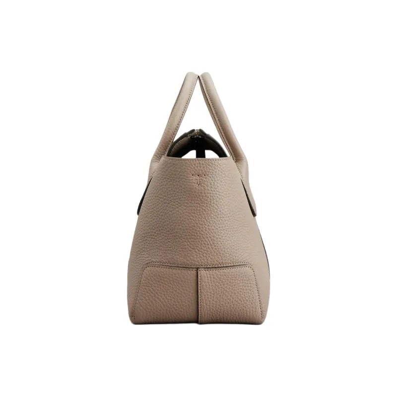 TOD'S Leather Tote Bag, Shopping Bag Small Size Women's Beige Yellow-2