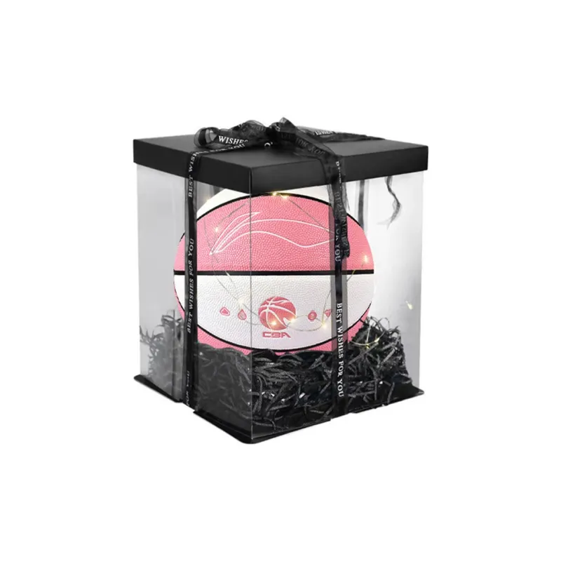 LiNing CBA Collection PU Basketball Pink White Size 5 Ball Training Kids'-1