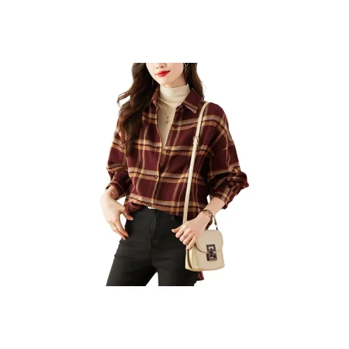 La Chapelle Shirts Women's Red Check