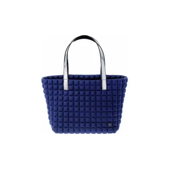 BPRIME 3D Cube Heat Formed Fabric Bucket Bag, Shoulder Bag, Handbag Small Size Women's Dark Blue