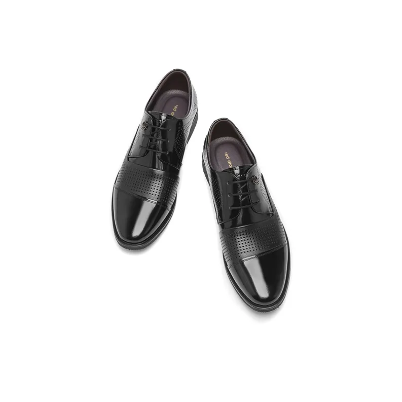 RED DRAGONFLY Leather Shoes Men's Black-2