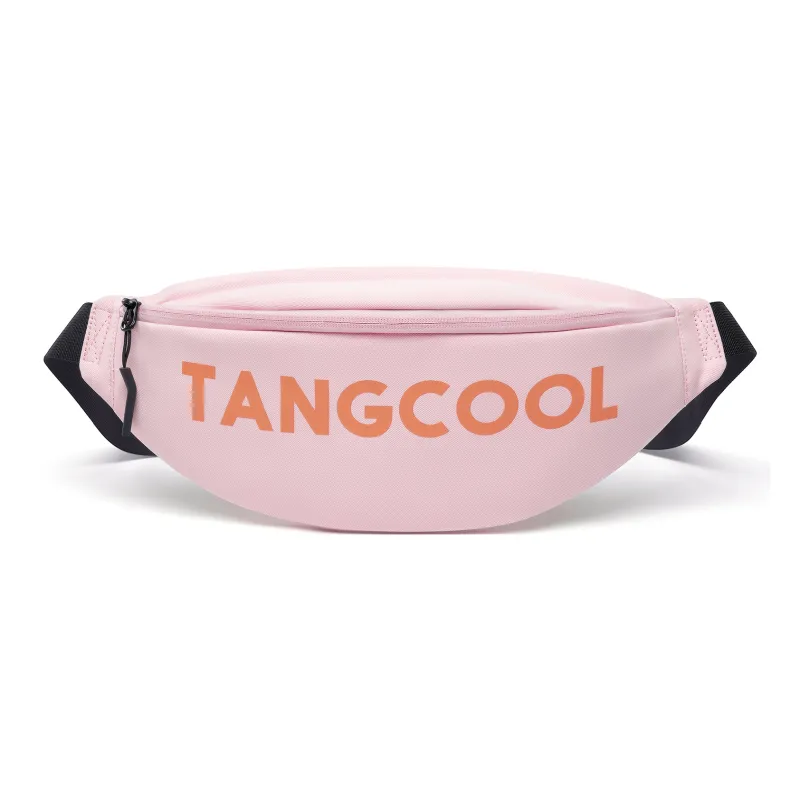 TANGCOOL Oxford One Shoulder Crossbody Fanny Pack Sling Bag Regular Unisex Black Pink White-12