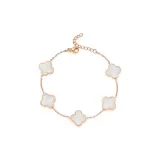 White Four-Leaf Clover Bracelet (Titanium Steel)