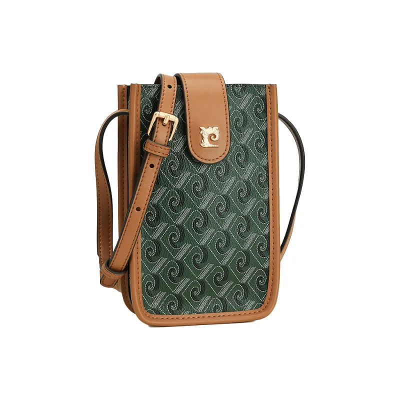 PIERRE CARDIN Pvc Small Portable Travel Bag Cell Phone Pouch Regular Women's Green-1
