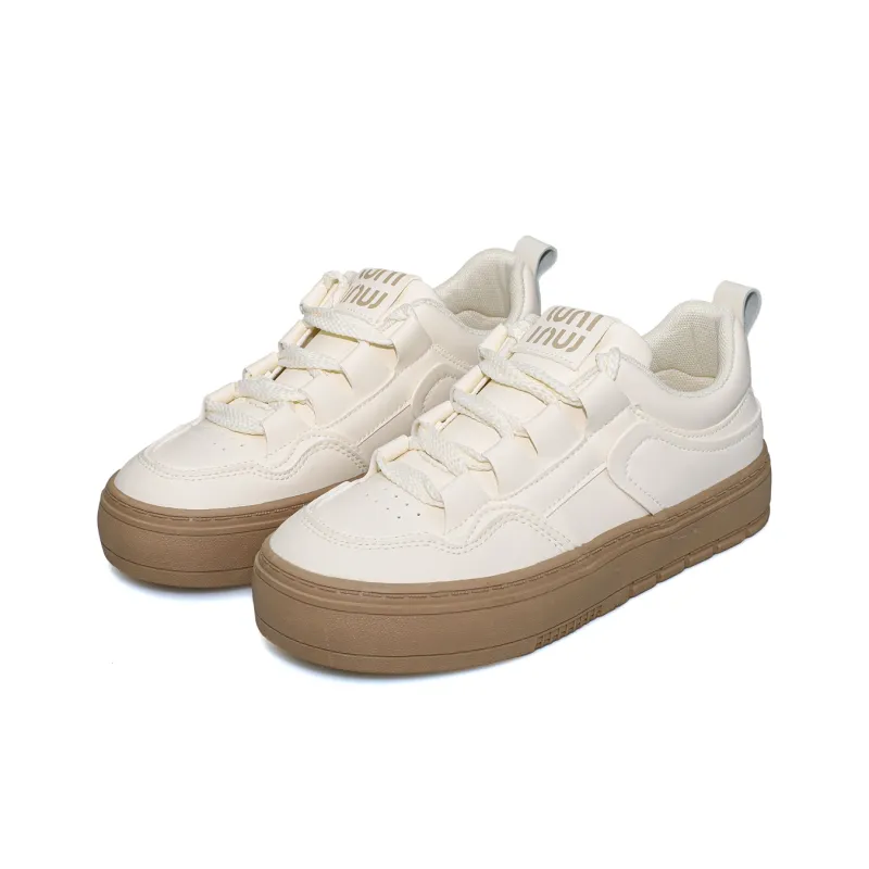 B10CROWN Anti Slip Wear Resistant Lightweight Breathable Low Top Skateboard Shoes Women's Beige Khaki-4