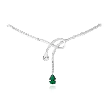 FUNNXI S925 Silver, Cultivated Emerald Necklaces Women's